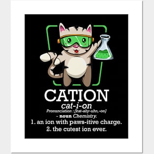 Cation Cute Science Cat Pawsitive Element Posters and Art